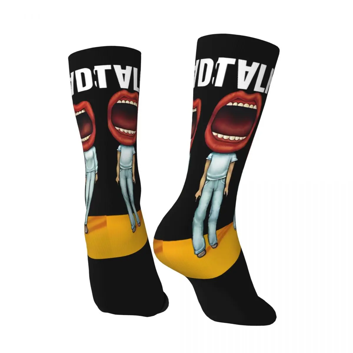 Comedy Members Music Men's Socks Retro Harajuku Talking Heads Street Style Novelty Seamless Crew Sock