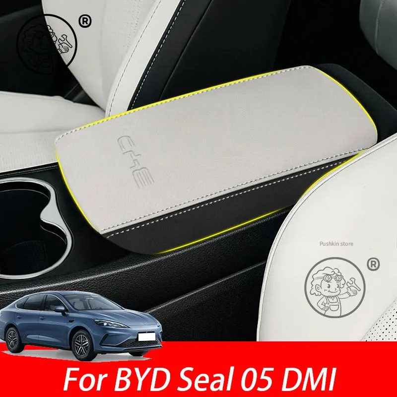 

For BYD Seal 05 DMI 2025 2026 Car Styling Interior Armrest Anti-dirty Pad Cover Sticker PU Leather Cover Modificated Accessories