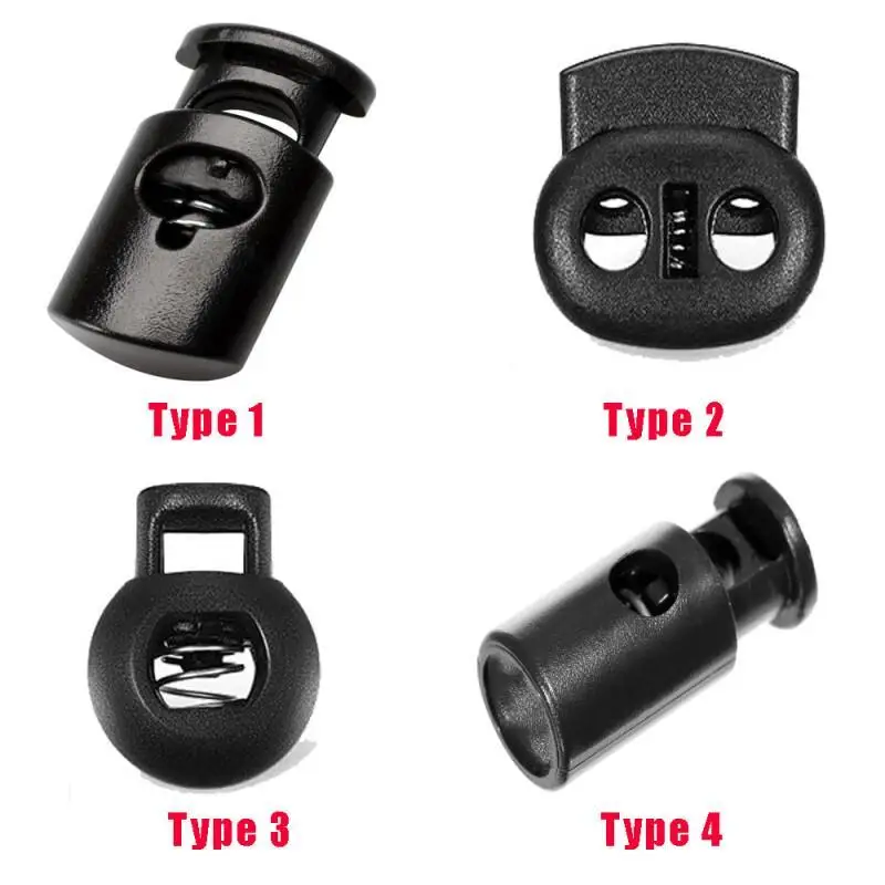 50 Pcs Plastic Cord Lock Stopper Toggle Clip Block Retainer for Drawstring Elastic Lanyard Paracord Rope Garment Bag Accessories