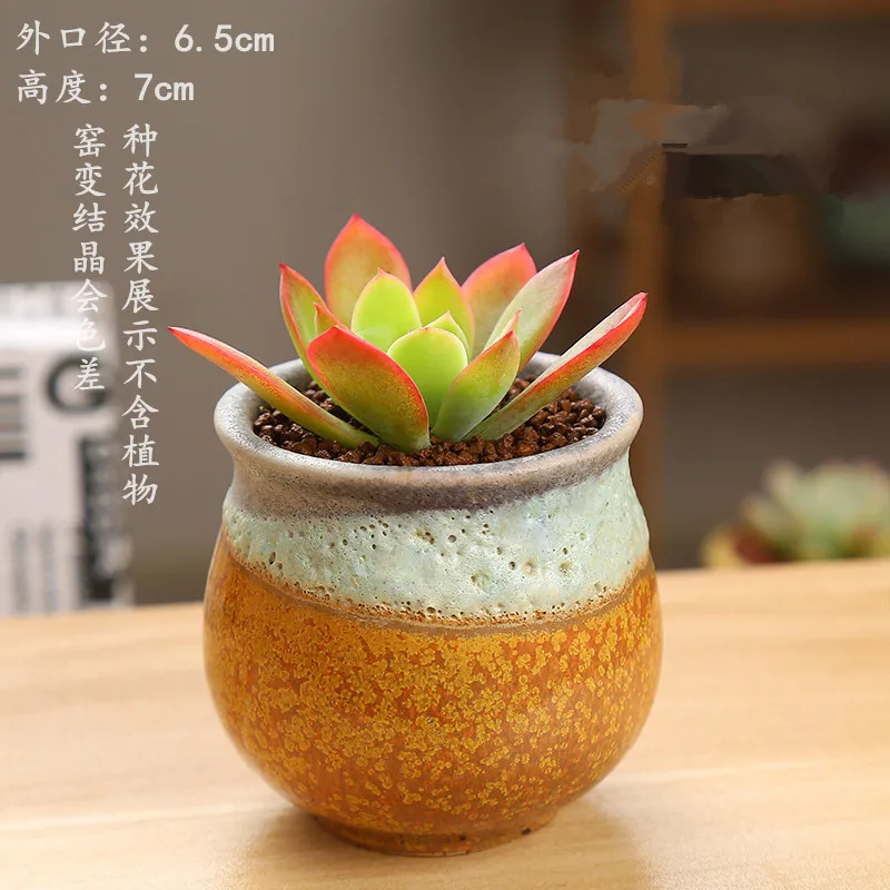 Succulent Flower Pot Ceramic Gardening Ceramic Mini New Product Creative Crude Pottery Retro Home New Porcelain Pot Basin