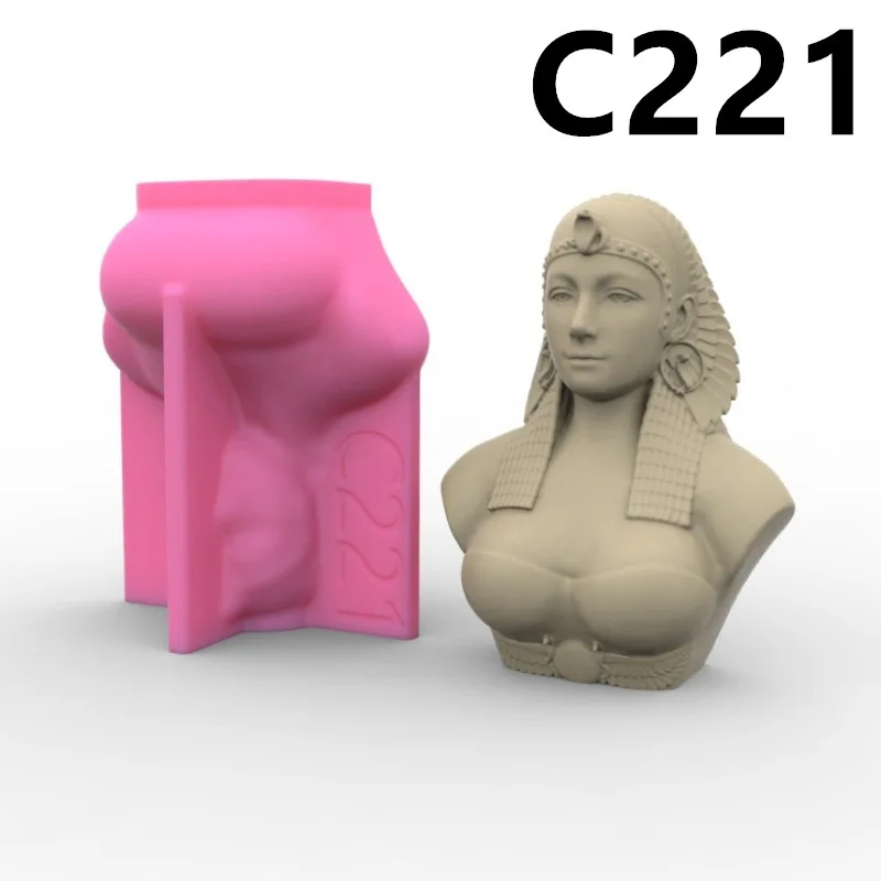 

Egyptian Goddess Woman Candle Silicone Mold Gypsum form Carving Art Aromatherapy Plaster Home Decoration Mold Gift Handmade