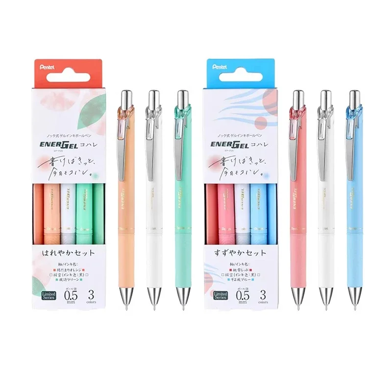 Japońskie długopisy żelowe Pentel Color Gel Pens Limited BLN75, szybkoschnące, z cienką końcówką 0.5mm, urocze artykuły szkolne i artystyczne. — zdjęcie produktu 7