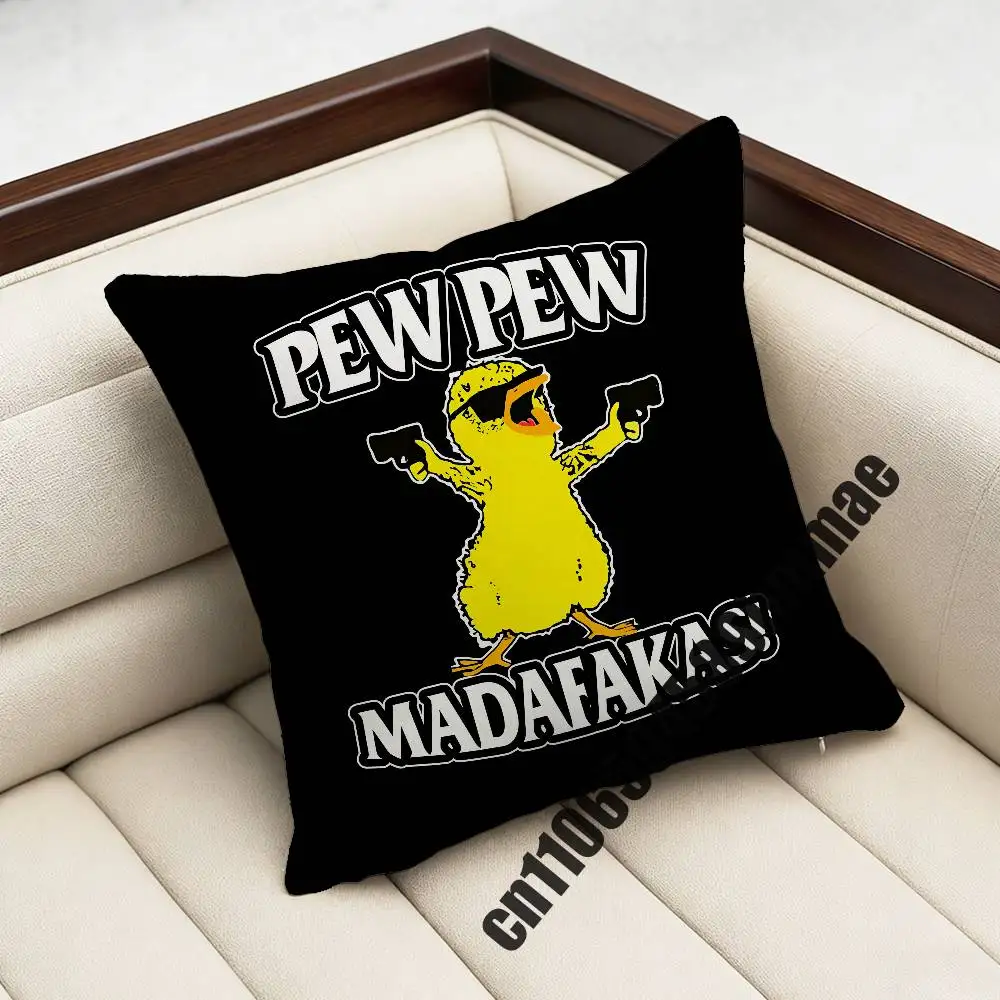 

For YELLOW Duck Pew Pew Madafakas Throw Pillow Case Sham 45x45cm 40x40cm Square Car Pillowcase Pad Cushion Cover