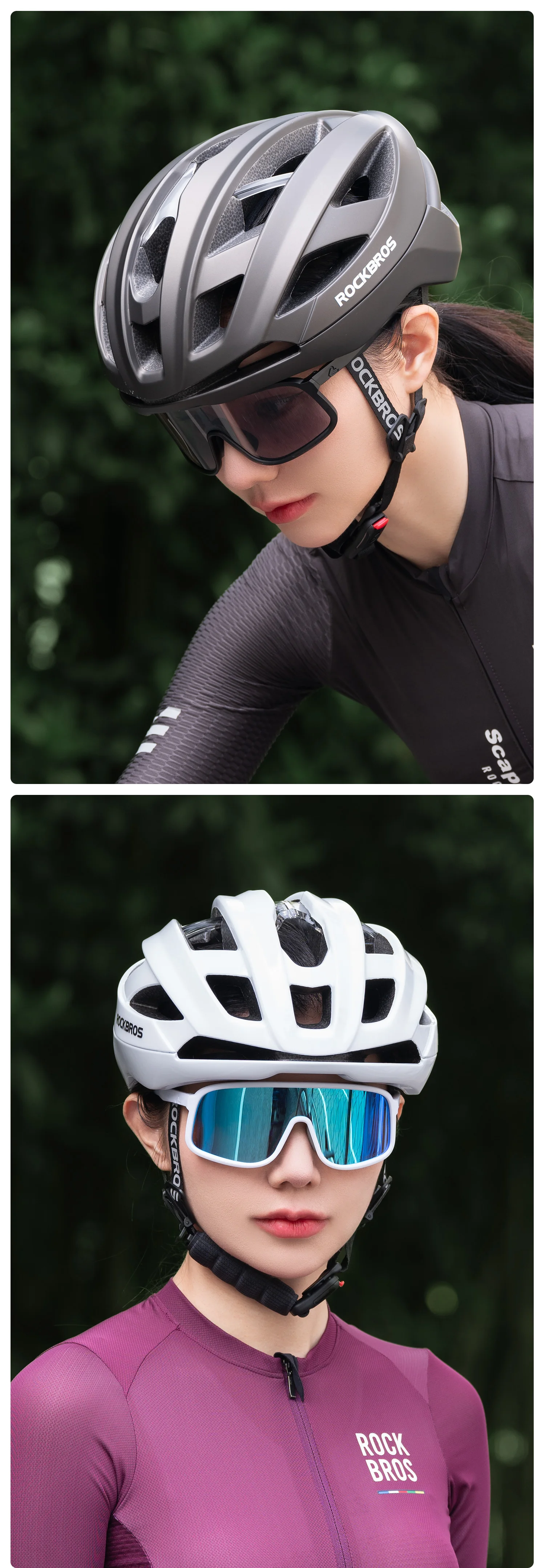 ROCKBROS Fahrradhelm Leicht Atmungsaktiv Antibakteriell Integralgeformter Helm Verstellbarer Magnetverschluss Sicherheits helm – Detail 12