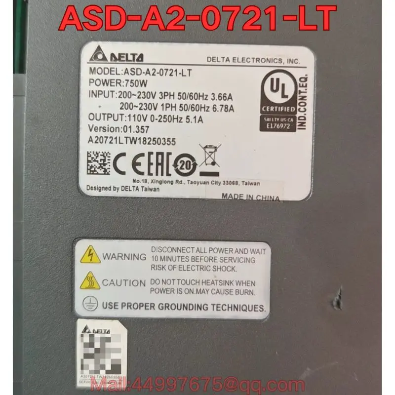 

Second-hand ASD-A2-0721-LT servo drive function test is normal Latest price in October 2025