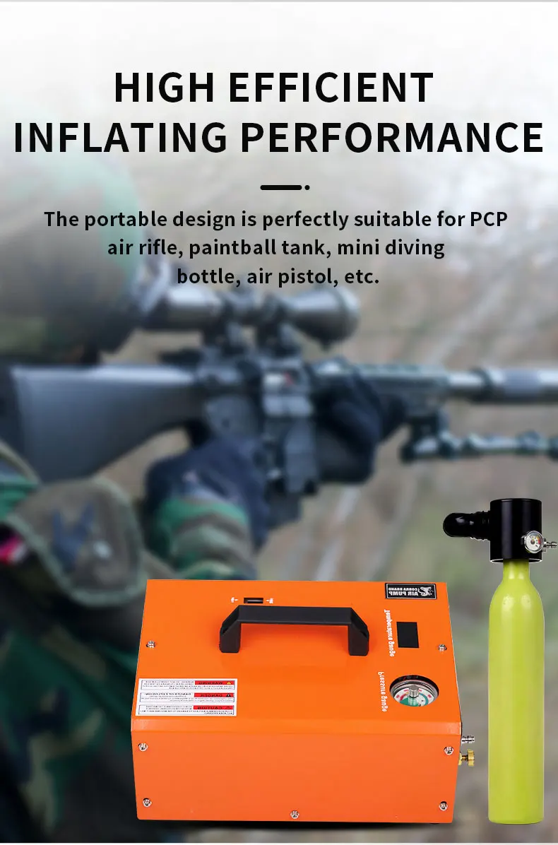 4500Psi 300Bar 220V PCP Air Compressor Pneumatic Rifles High Pressure 12V Vehicle Mounted Pump 30MPA Scuba Diving Shooting
