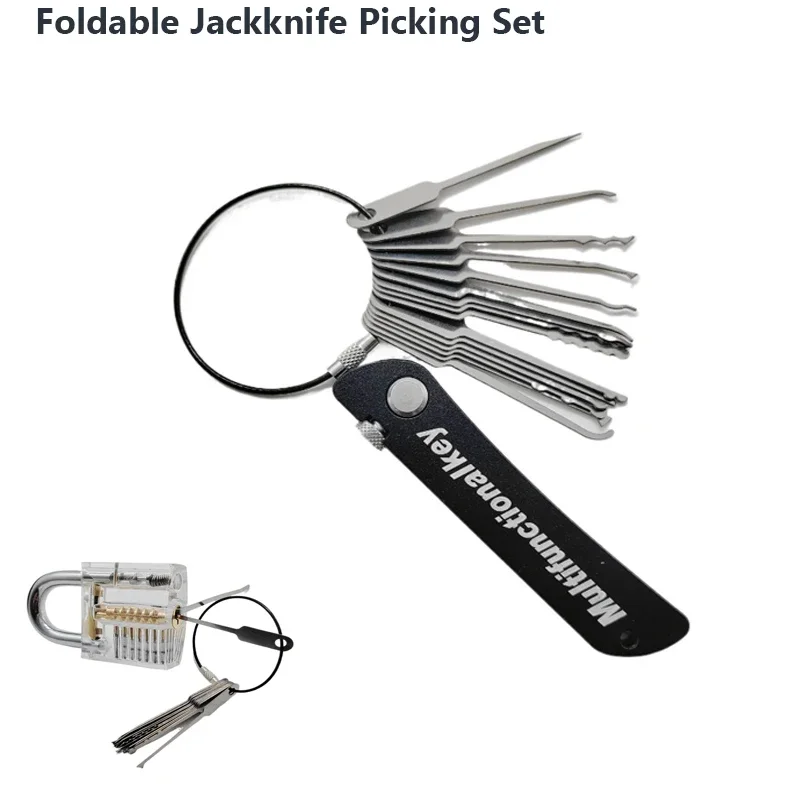 Upgraded Automotive Opening Pick Hook Versatile Lock Compact Picking Set Key Jackknife Keychain Tools Door Car Bypass Open Keys