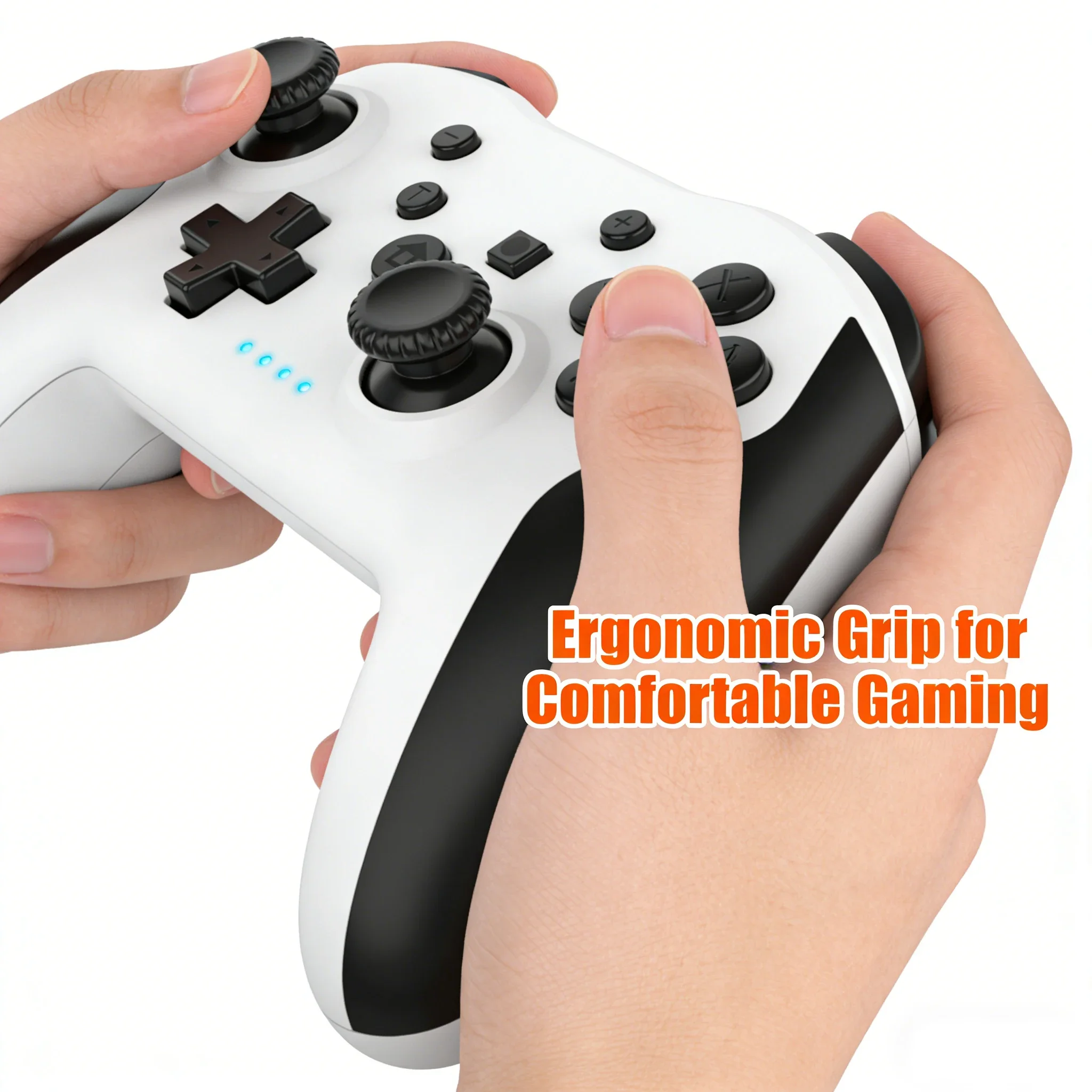 GAMINJA Wireless Controller with Dual Vibration Bluetooth Gamepad Compatible For Switch PC and TV Boxes