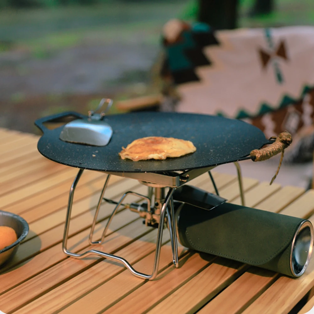 WHDPETS Folding Campfire Grill 304 Stainless Steel Portable BBQ Grill With Storage Bag Gas Wood Stove Stand For Outdoor Camping