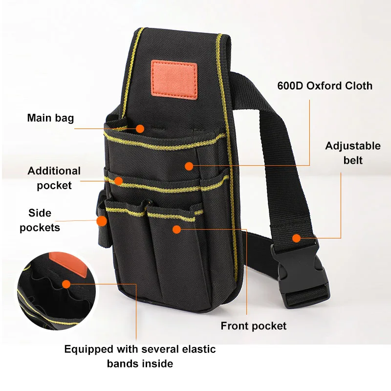 Multifunctional Tool Storage Bag Pouch Belt Hardware Electrician Toolkit Drill Waist Bag Wrench Screwdriver Tool Bags Organizer