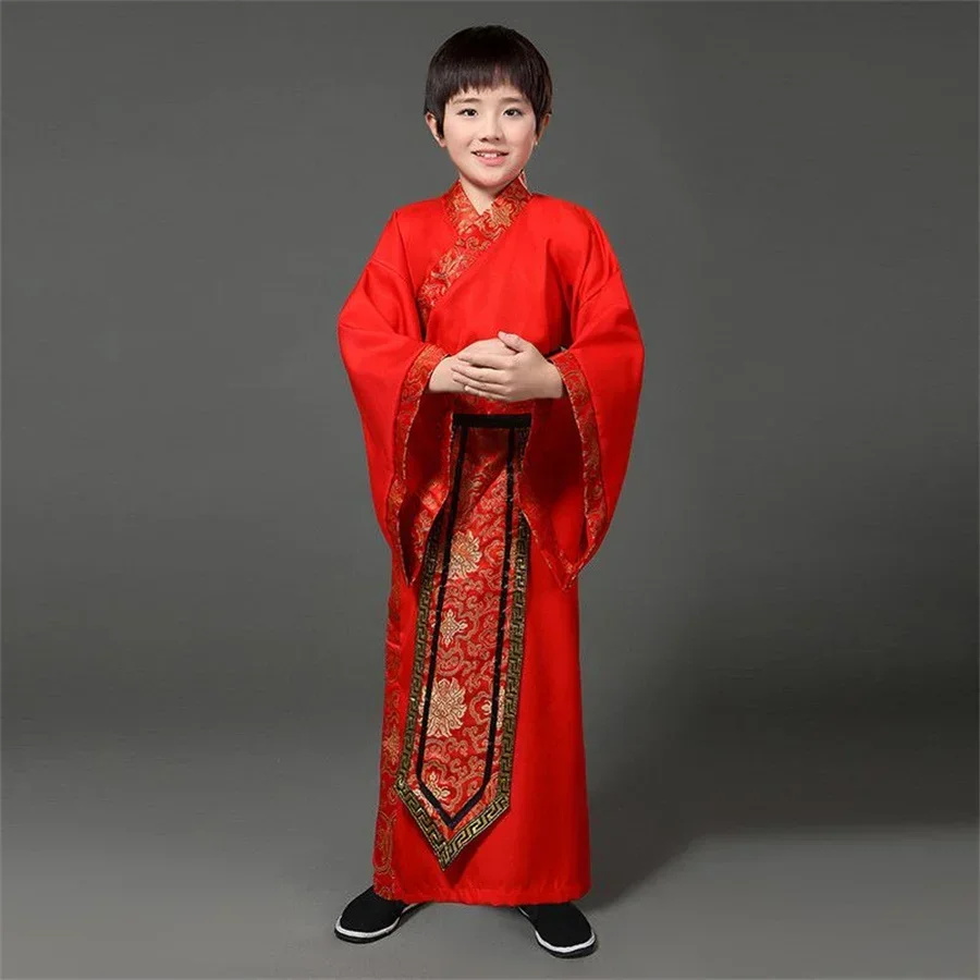 2025年ハロウィン伝統的な古代中国の民族舞踊衣装男の子子供古典的な子供子供唐王朝衣装漢服