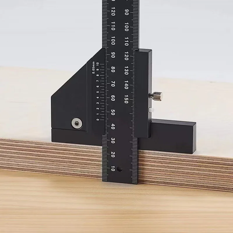 Woodworking marking device measuring ruler Multi functional 280MM woodworking marking ruler, aluminum alloy T-shaped ruler