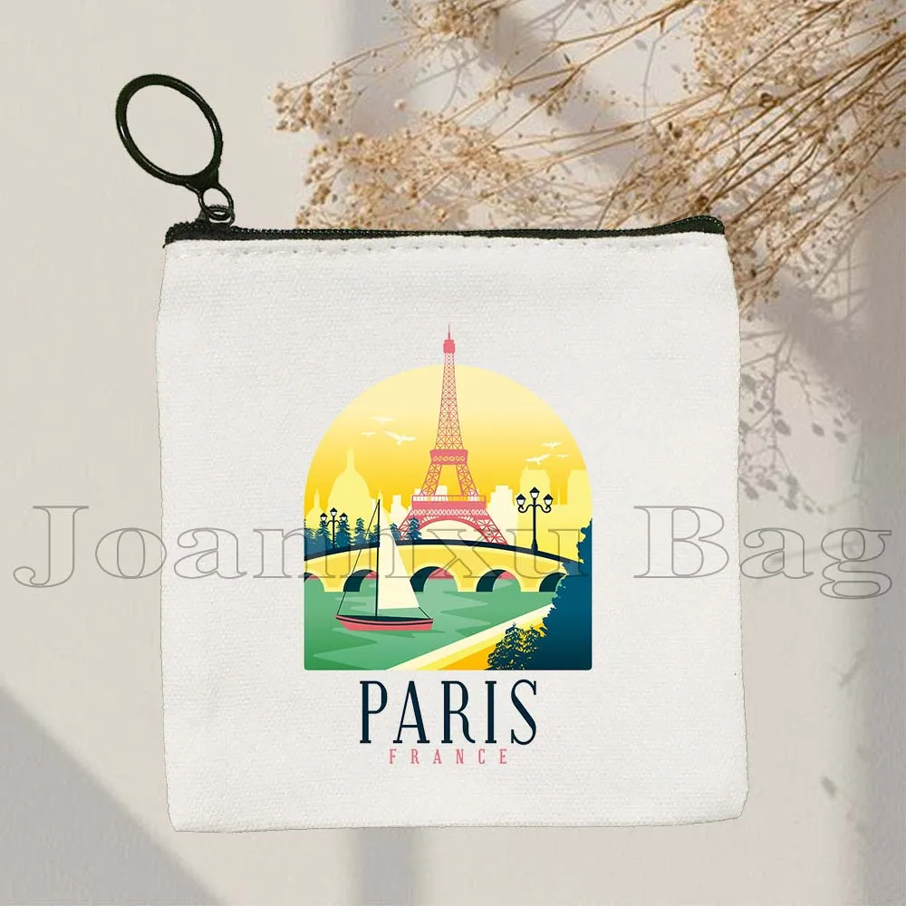 San Francisco New York Paris London Moscow Istanbul Venice Rome Barcelona Frankfurt Hamburg Cologne Landmark Key Coin Purse Bag