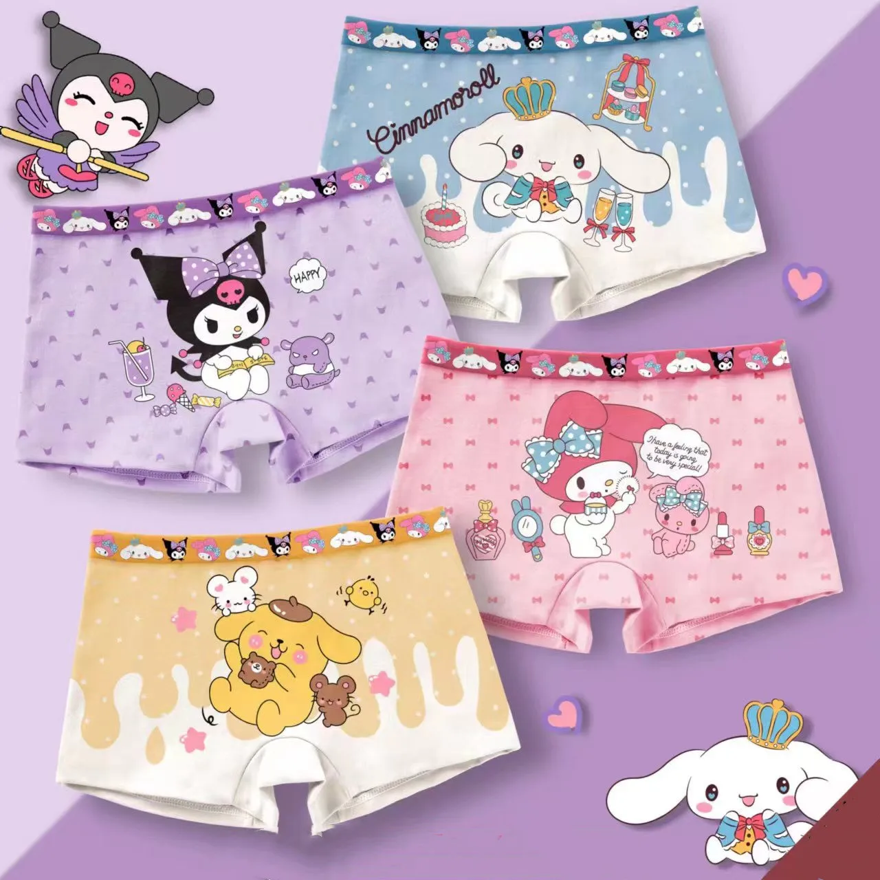 Children's Pure Underwear Boys And Girls Princess Cartoon Underwear Cartoon Sweet Cute Babys Briefs