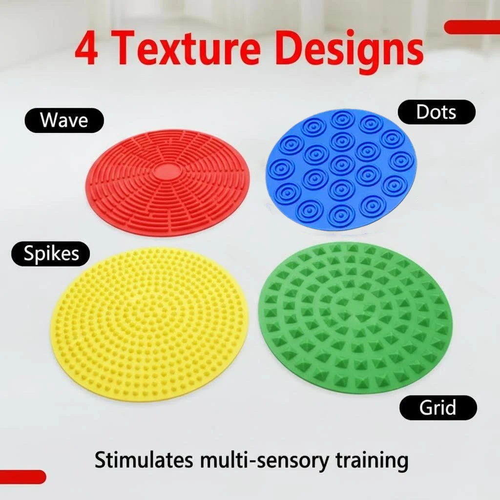 4pcs Sensory Stress Relief Silicone Pads Soft Texture Sensory Stimulation for Relaxation And Stress Relief