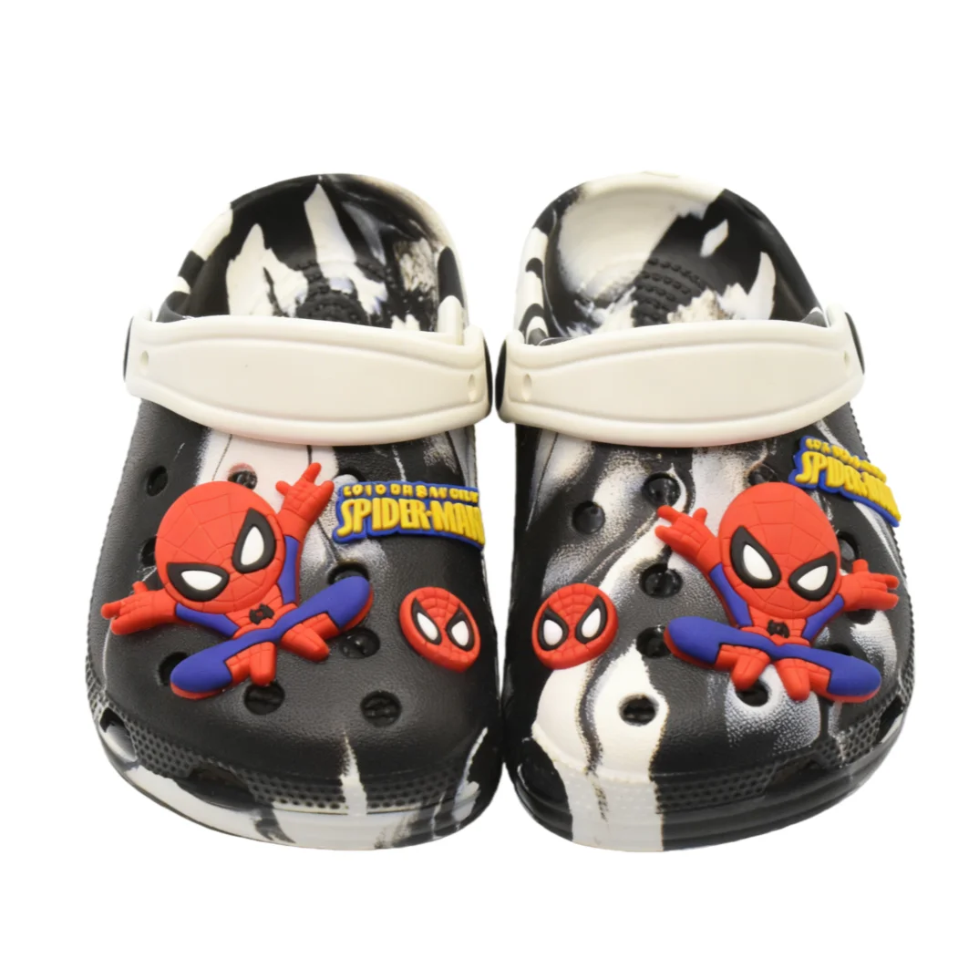 

Детские тапочки Marvel для мальчиков, модные летние уличные пляжные туфли из ЭВА с плоской подошвой и мягкой подошвой, белые, черные, размер 24-35