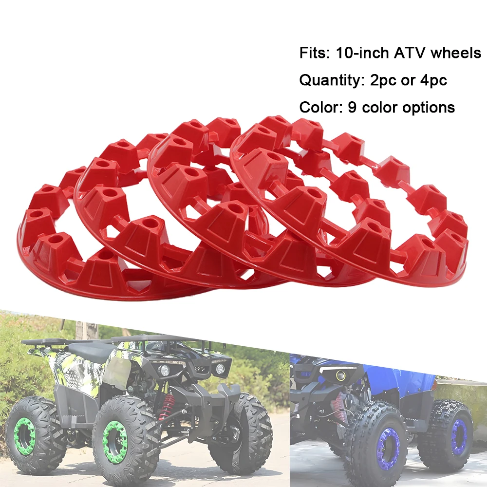 10 Inch Wheel Trim Hub Protection Decor Rim Cap Plastic Cover Tires For ATV Dune Buggy Quad Bike 4 Wheeler Vehicle Accessories