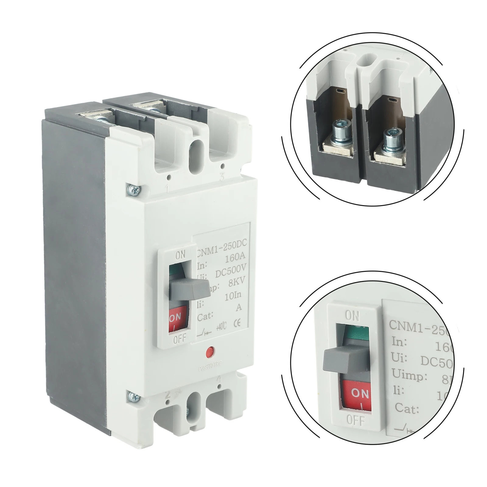 

2 Pole DC Circuit Breaker MCCB for Solar Battery Applications Rated up to 600V DC Suitable for PV Systems Protection
