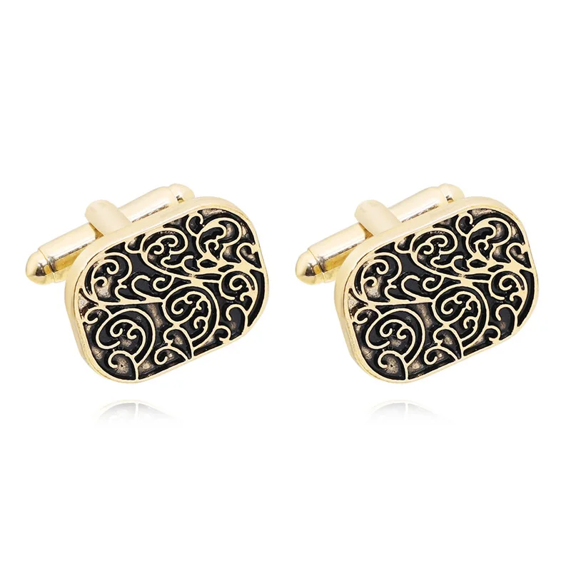 New Carved Stripes Cufflinks for Men Luxury Exquisite French Shirt Cufflinks Charming Suit Accessories Jewelry Set Wholesale