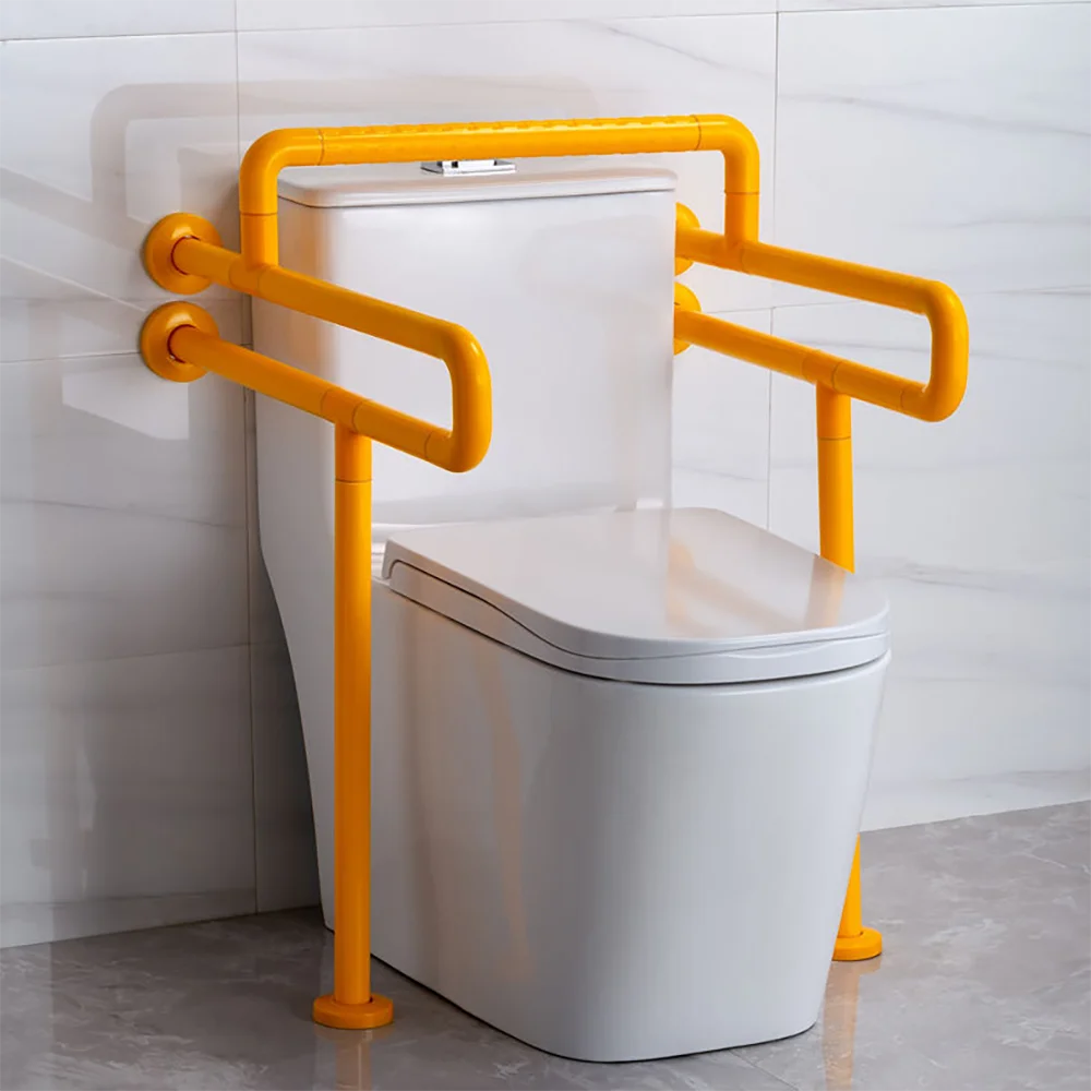 Stainless Steel Nylon Coated Non-Slip Grab Bar with Armrest, Safety Handrail for Elderly and Disabled in Washrooms