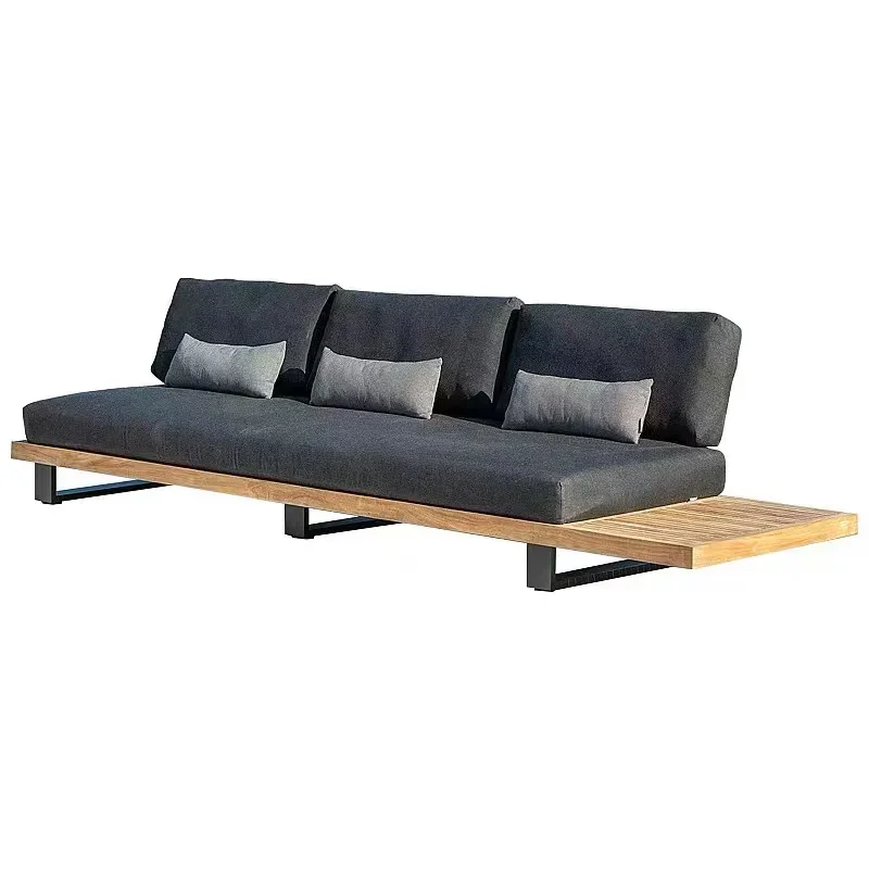 Designer Combination Outdoor Sofa Courtyard Garden Solid Wood Outdoor Sofa Terrace Teak Salon De Jardin Outdoor Furniture Sets
