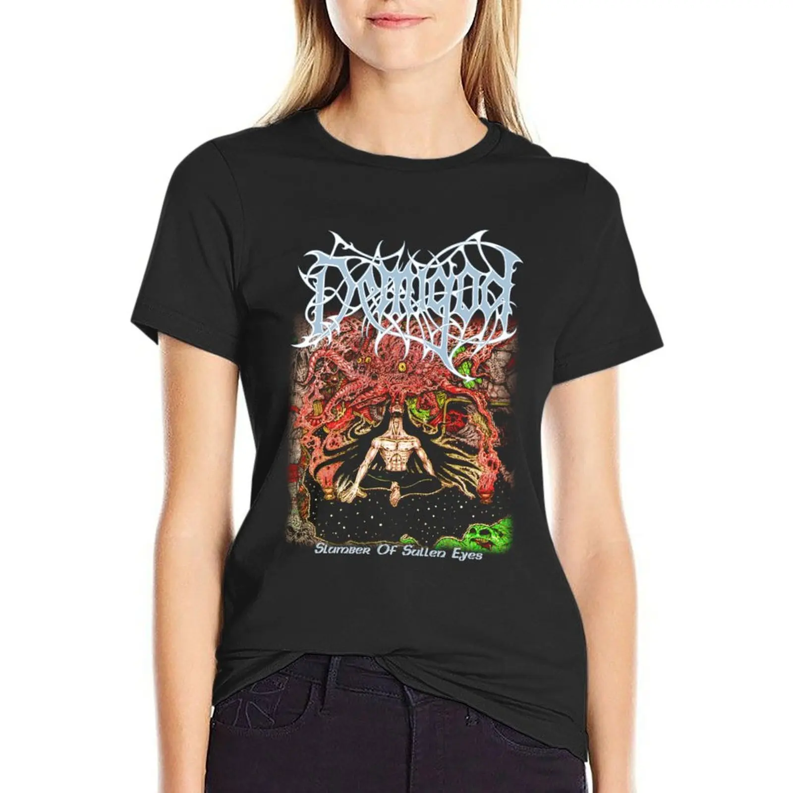 

Slumber of Sullen Eyes by Demigod - Classic Old School Death Metal T-Shirt female Blouse plain black t-shirts for Women