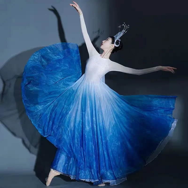 

New Modern Dance Atmospheric Dance Dress Performance Dress Long Skirt Elegant