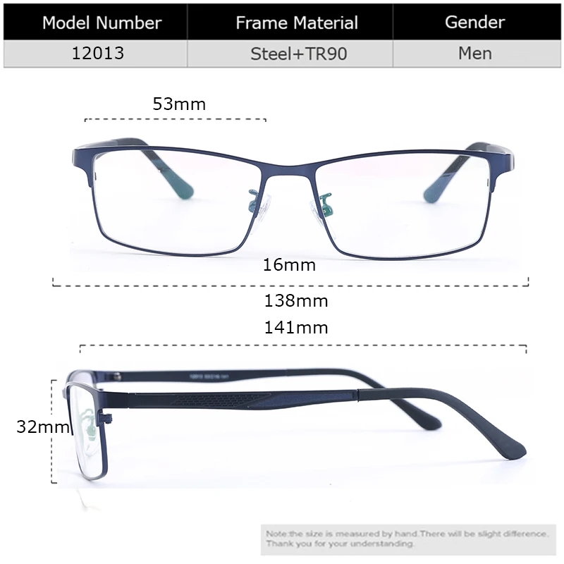 Spectacle Frame Men Eyeglasses Nerd Computer Prescription Optical For Male Eyewear Clear Lens Glasses Frame 12013