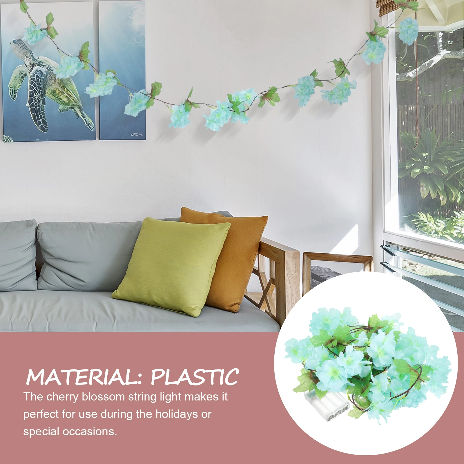 

LED Copper Wire Lamp Cherry Blossom Branch Lights Vines Decoration for Bedroom Plastic Garland