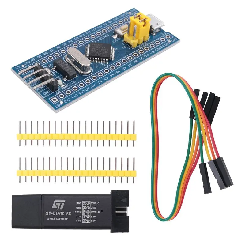 New-ST-Link V2 Programming Unit Emulator Downloader + 40Pin STM32F103C6T6 STM32 SWD Minimum System Board Micro-USB