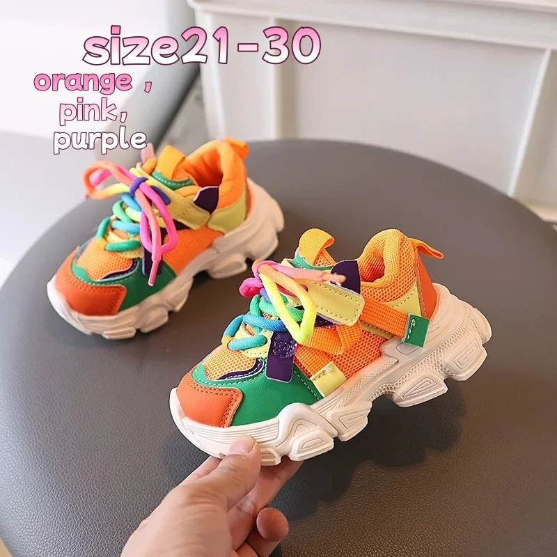 

Детские повседневные спортивные кроссовки с мягкой нескользящей подошвой, удобные для ходьбы, для мальчиков и девочек, осенние, разноцветные