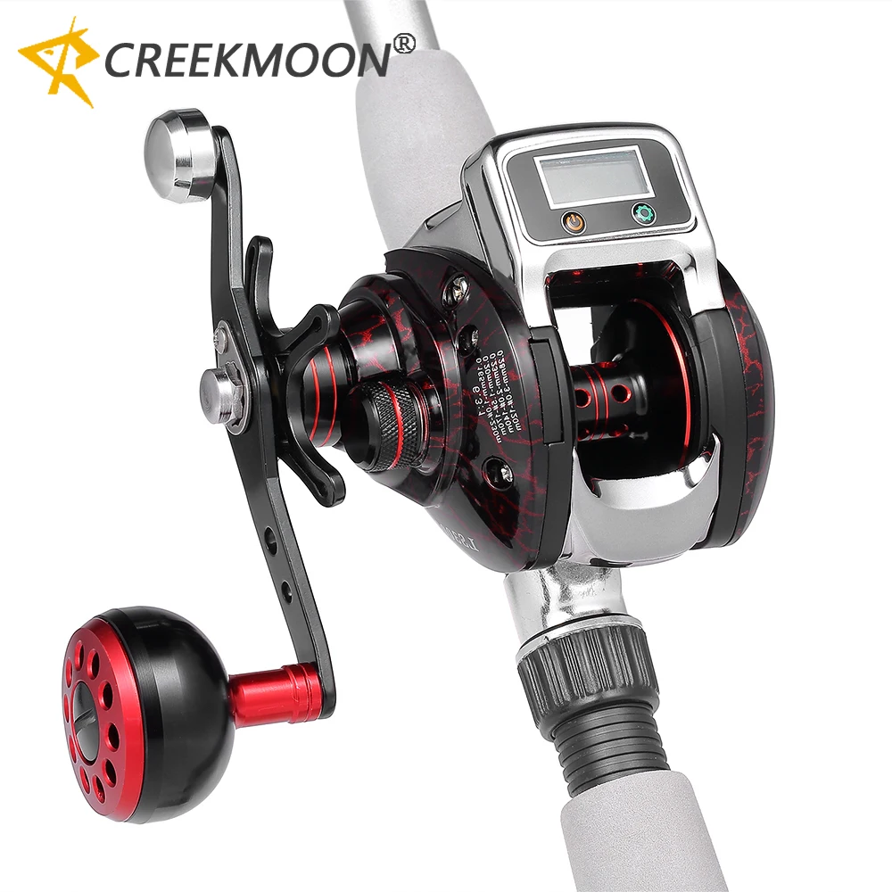 

Baitcasting Fishing Reel 6.3:1 High Speed 15KG Drag Power Smooth 16+1Ball Bearing Digital Display Electronic Boat Fishing Wheel