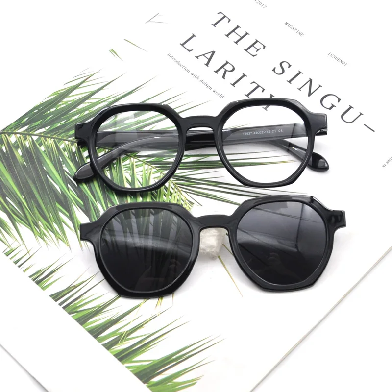 KANDREA Retro Brand Classic Clip On Sunglasses Men Women Magnet Eyewear Glasses Frames ultem Optical Myopia Glasses Frame T1937