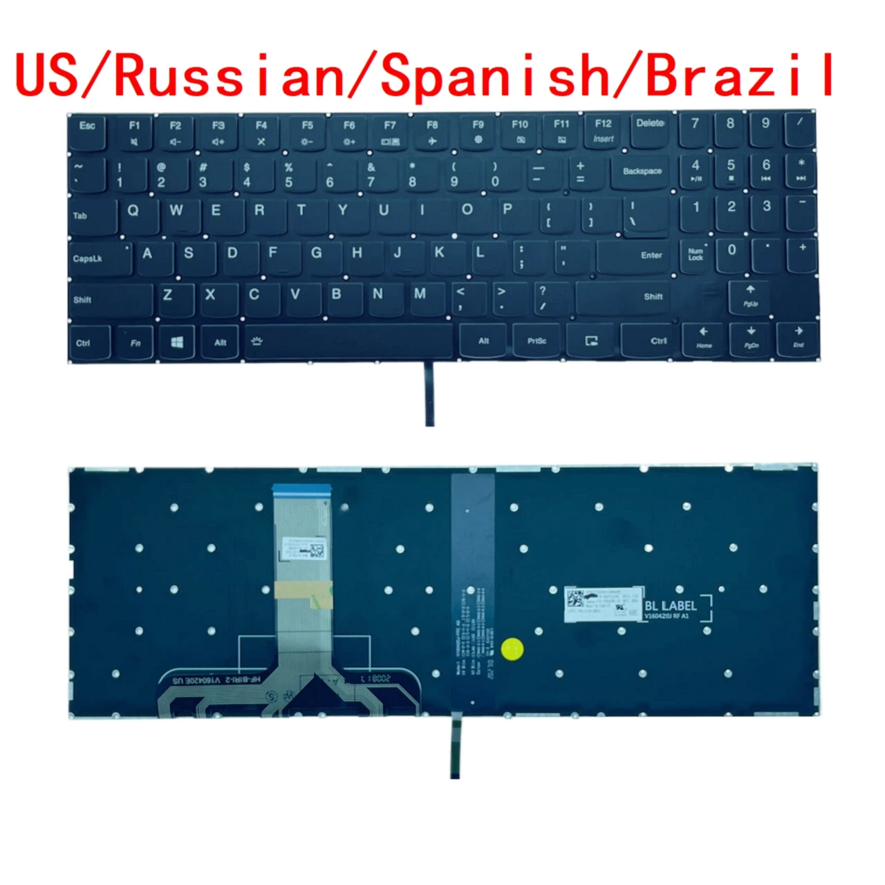 Podświetlana klawiatura US Russian Spanish Brazil dla Lenovo Legion Y530 -15ICH Y7000P-1060 Y7000-2019 Y540-15IRH Y540-17IRH Y545-PG0