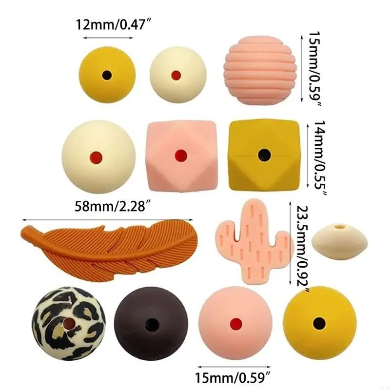 F62d Sunset Silicone Losse kralen voor sleutelhanger DIY Siliconen kralen rond siliconenpalen