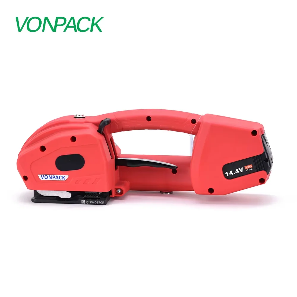 

VONPACK K2 Portable Electric Strapping Tool Handy Battery Strapping Machine Digital Display Screen Adjustment Pallet Carton Case
