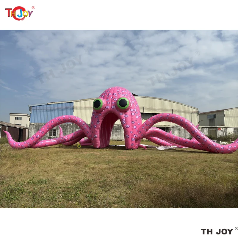 15mW Outdoor Inflatable Pink Octopus Tunnel Tent Entrance Gate For Event
