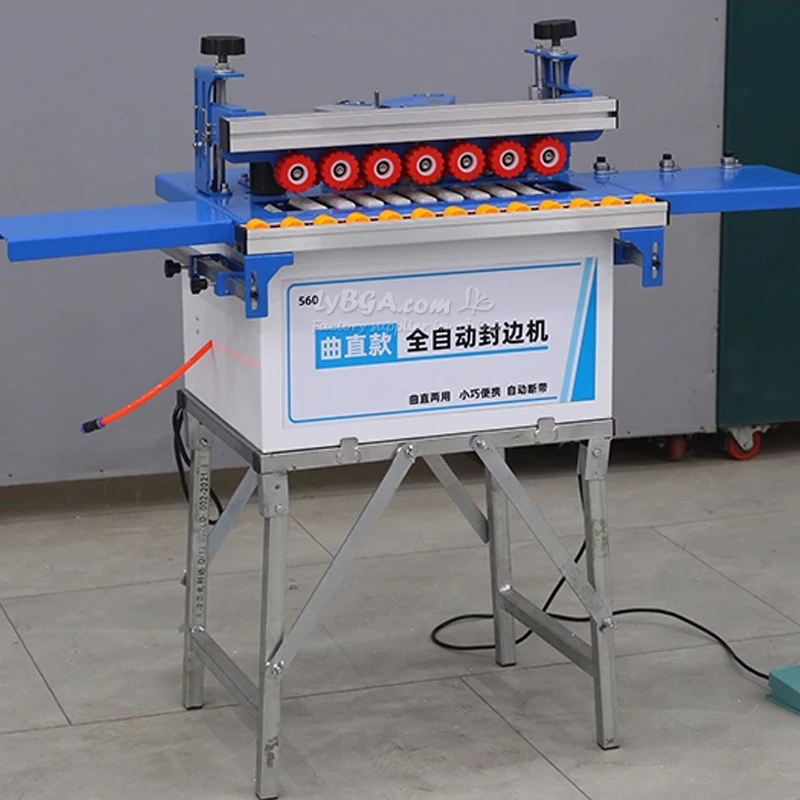 เครื่องปิดขอบอัตโนมัติ LY-560 1200W แบบโค้งและตรง ความกว้าง 6-60 มม. สำหรับงานไม้ แผ่นไม้ปาร์ติเคิล และไม้เนื้อแข็ง