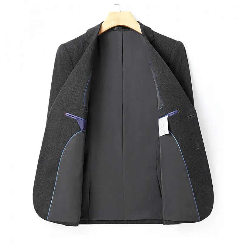 Nuevo modelo para hombre, traje elástico de cuatro lados de alta calidad, chaqueta Formal + Pantalones, traje de 2 piezas, traje de negocios para hombre, talla 5XL