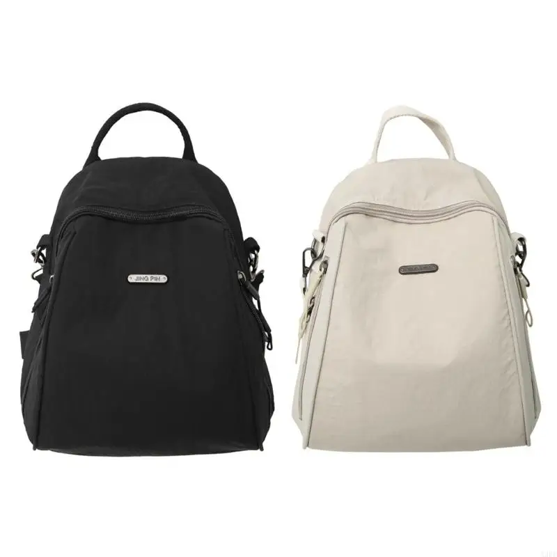 

Elegant Women's Student Small Backpack Nylon Crossbody Shoulder Bag with Organizational Compartments for Daily Essential