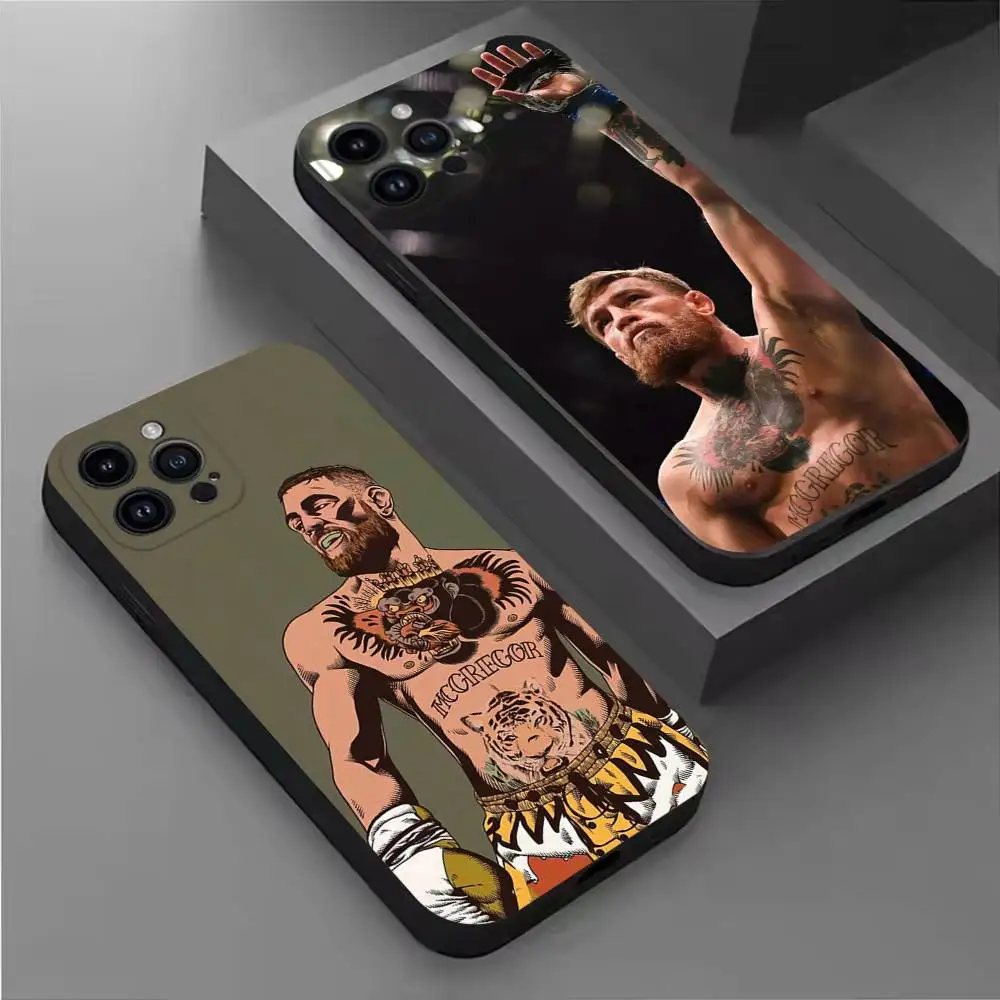 

Conor McGregor Boxing Phone Case For iPhone 16,15,14,13,12,11 Plus,Pro Max,XS,X,XR,SE,Mini,8,7,Soft Silicone Black Cover