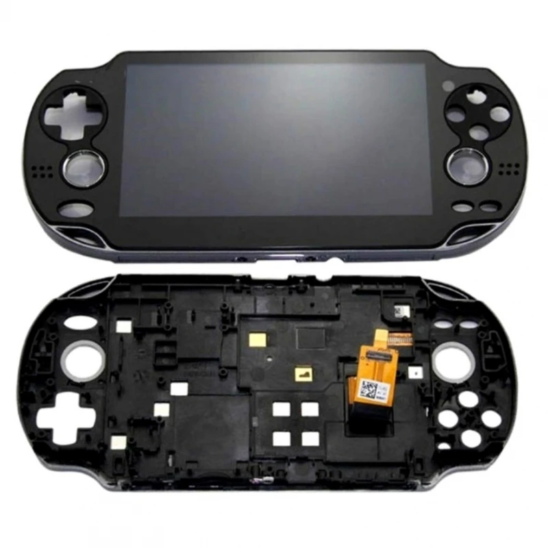 Full Screen LCD + frame for SONY PS VITA 1000, 1004, 100X, FAT, front # Sony PS Vita (PCH-1000, PCH-1001, PCH-1002, PCH-1003, PCH-1004, PCH-1005, PCH-1006, PCH-1007, PCH-1008, PCH-1009, PCH-1010, PCH-1100, PCH-