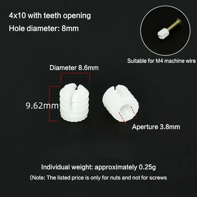 100 Teile/paket 2025 Neue Kunststoff Mutter Kit Schraube Dübel Einsätze Badezimmer Küche Vor eingebettete Gummipellets