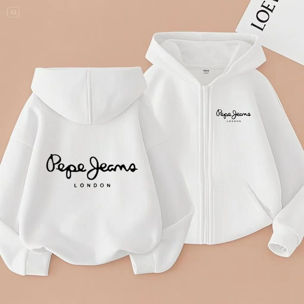 

Children Leisure Fashion Jogging Hoodie Loose Trend Clothing Letters Sweatshirt Zipper Style Girls Boy Charming Top 3-12Yrs Gift