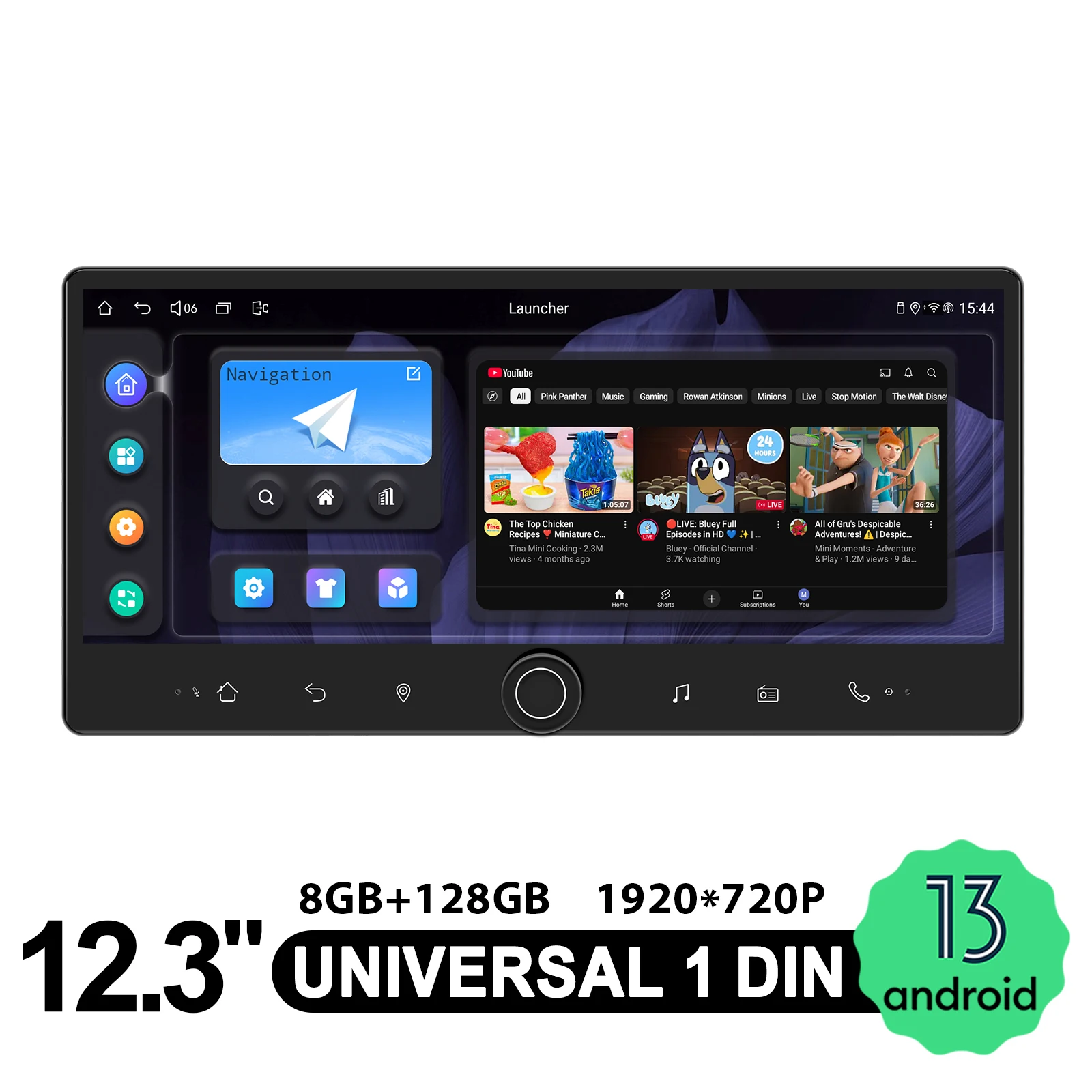 JOYING 12.3 بوصة أجهزة راديو ستيريو للسيارة مشغل وسائط متعددة صوت السيارة CarPlay وAndroid Auto مع HDMI 360 °   منفذ الكاميرا SUB Out SWC FM/AM