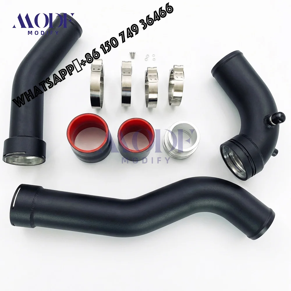 Performance Aluminum Charge Pipe Kit CNC Machined Flange Anodized Matte Black for BMW N20 2.0T F Series