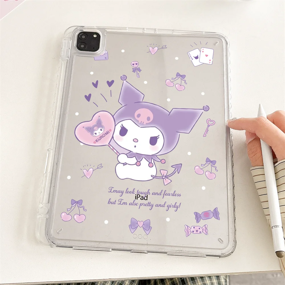 

Чехол Kuromi для iPad Air Pro 11 2024 9.7 10.2 Mini6 7 Cover 7 8 9 10th 11th 2025 Air3 4 5 10.9 9.7 Прозрачный акриловый чехол