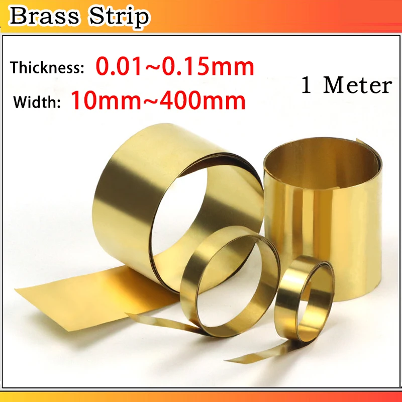 

1 Meter Brass Strip Thickness Brass Sheet Gold Film Brass Foil Thickness: 0.01/0.02//0.03/0.04/0.05~0.15mm Width: 10~400mm