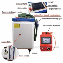 4 IN 1 handheld 1KW - 3KW RAYCUS/MAX laser source fiber Laser welding cleaning cutting machine for metal material
