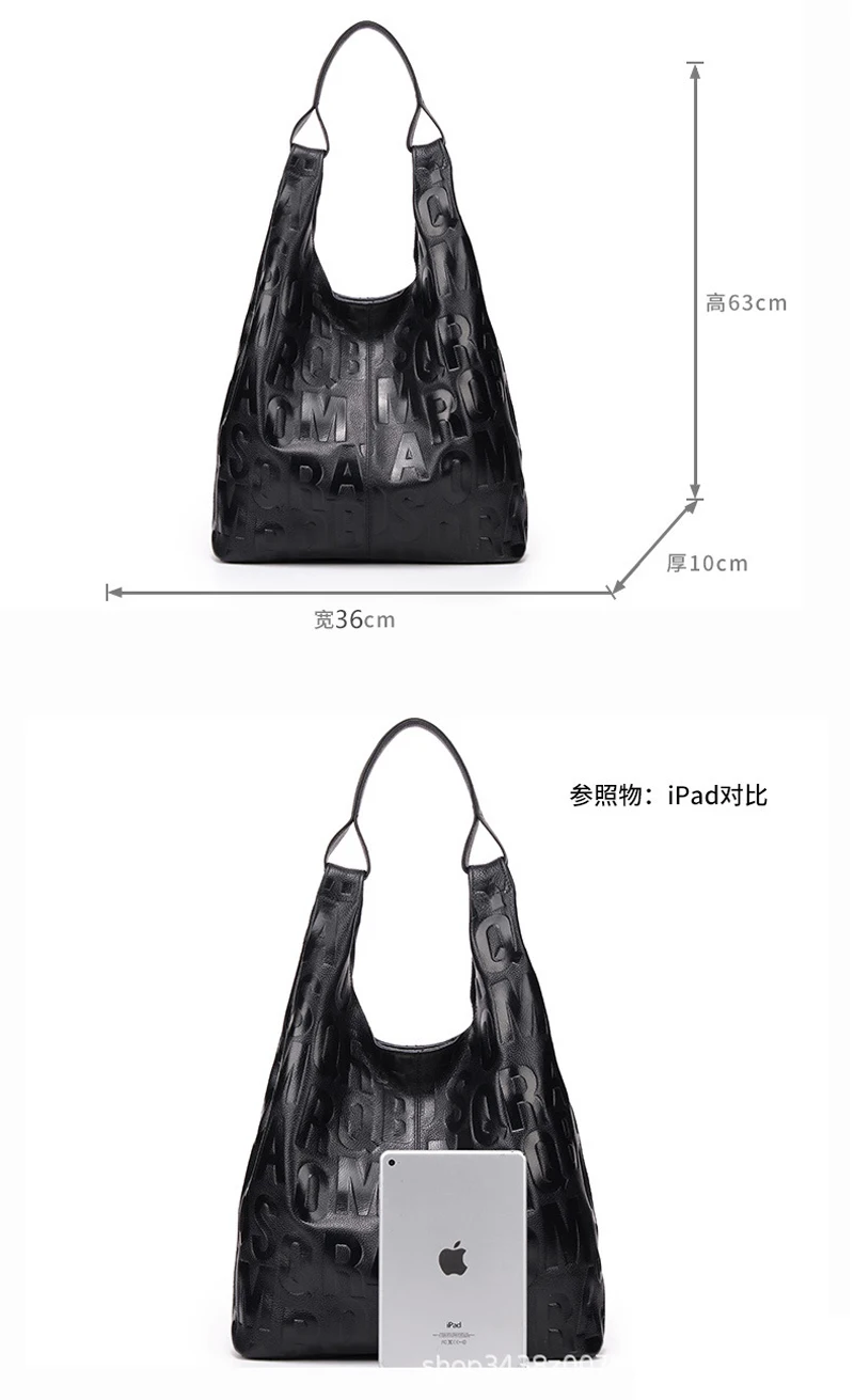 Famous Brand Women Leather Handbags 2024 100% Genuine Leather Bag Large Women Tote Letter Bags Big Ladies Shoulder Bags